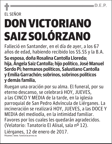 DON VICTORIANO SAIZ SOLORZANO