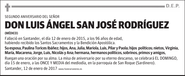 DON LUIS ANGEL SAN JOSE RODRIGUEZ