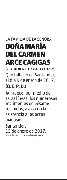DOÑA MARÍA DEL CARMEN ARCE CAGIGAS