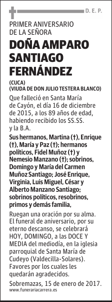 DOÑA AMPARO SANTIAGO FERNANDEZ