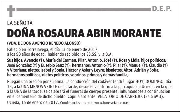 DOÑA ROSAURA ABIN MORANTE