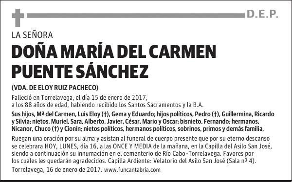Doña Ma del Carmen Puente Sánchez