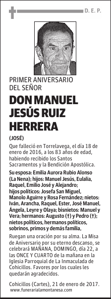 DON MANUEL JESÚS RUIZ HERRERA