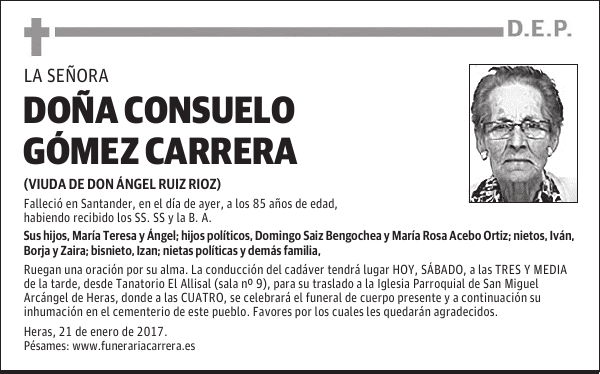DOÑA CONSUELO GÓMEZ CARRERA