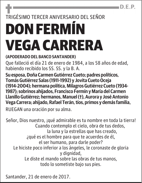 DON FERMÍN VEGA CARRERA