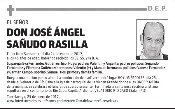 D. JOSÉ ÁNGEL SAÑUDO RASILLA