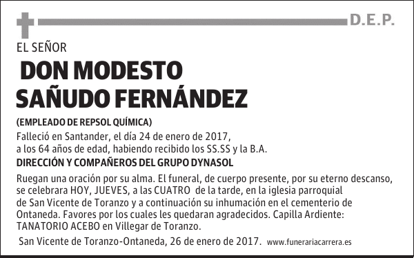 DON MODESTO SAÑUDO FERNANDEZ