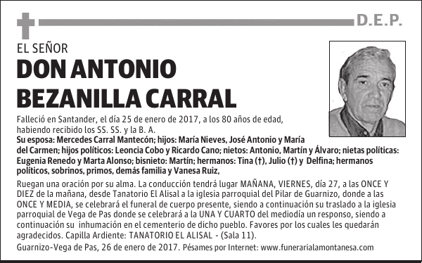 DON ANTONIO BEZANILLA CARRAL