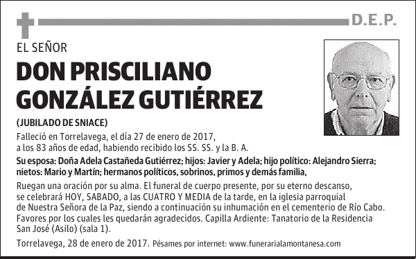 DON PRISCILIANO GONZÁLEZ GUTIÉRREZ