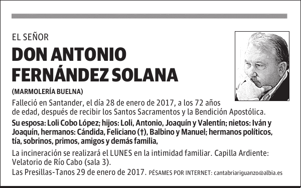 DON ANTONIO FERNANDEZ SOLANA