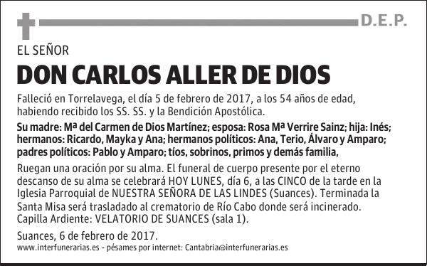 DON CARLOS ALLER DE DIOS