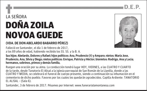 DOÑA ZOILA NOVOA GUEDE