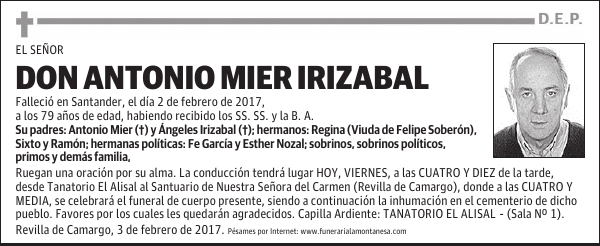DON ANTONIO MIER IRIZABAL