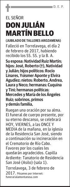 DON JULIÁN MARTÍN BELLO
