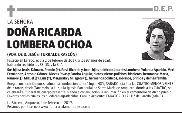 DOÑA RICARDA LOMBERA OCHOA