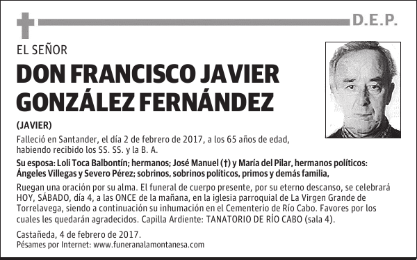 DON FRANCISCO JAVIER GONZÁLEZ