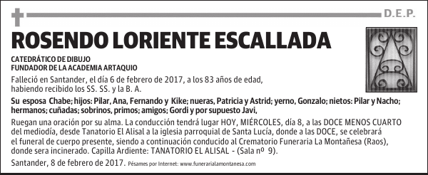 ROSENDO LORIENTE ESCALLADA