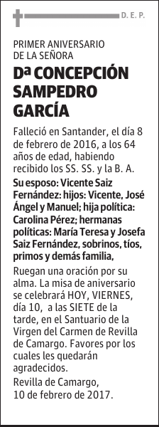 DOÑA CONCEPCIÓN SAMPEDRO GARCÍA