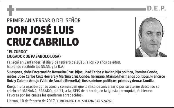 Dº JOSÉ LUIS CRUZ CABRILLO