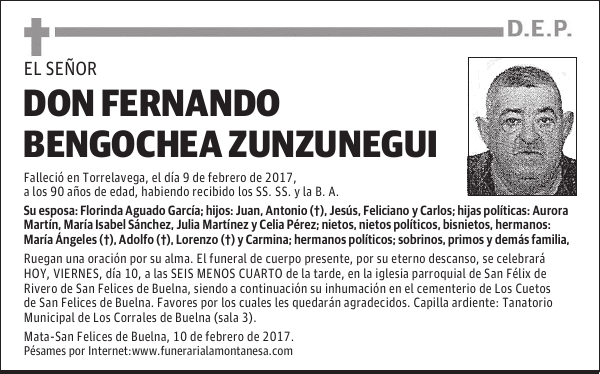 DON FERNANDO BENGOCHEA ZUNZUNEGUI