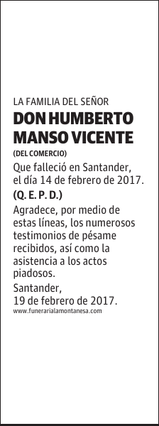DON HUMBERTO MANSO VICENTE
