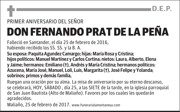 DON FERNANDO PRAT DE LA PEÑA