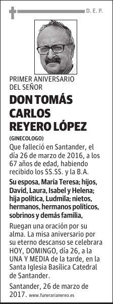 DON TOMAS CARLOS REYERO LOPEZ