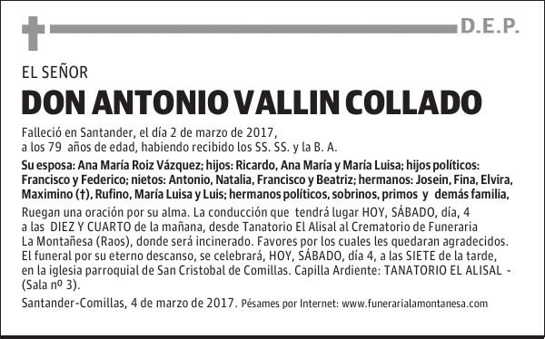DON ANTONIO VALLIN COLLADO