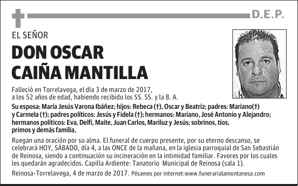 DON OSCAR CAIÑA MANTILLA