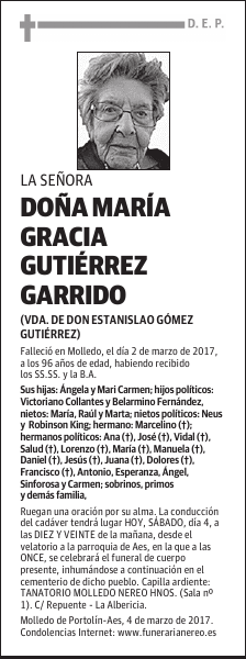DOÑA MARIA GRACIA GUTIERREZ GARRIDO
