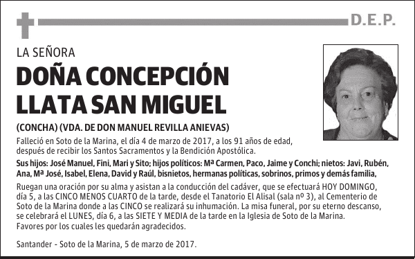 DOÑA CONCEPCIÓN LLATA SAN MIGUEL