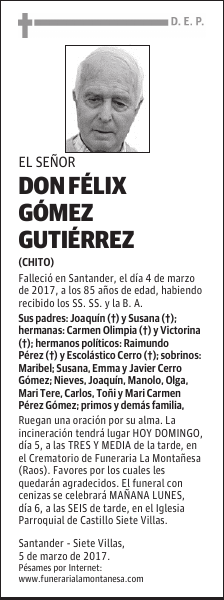DON FÉLIX GÓMEZ GUTIÉRREZ
