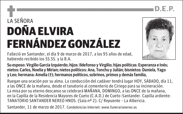 DOÑA ELVIRA FERNANDEZ GONZALEZ