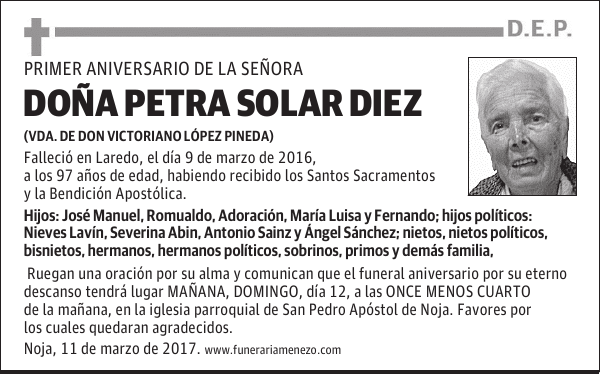DOÑA PETRA SOLAR DIEZ