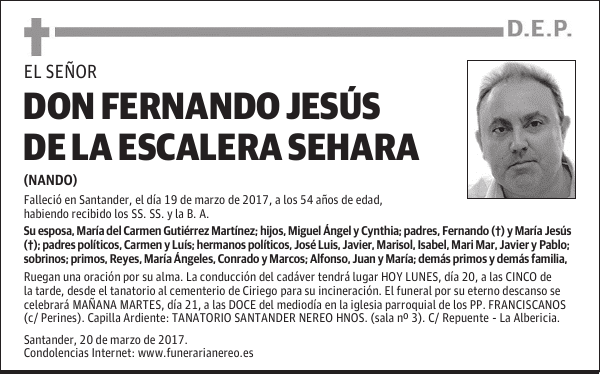 DON FERNANDO JESÚS DE LA ESCALERA SEHARA