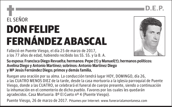 DON FELIPE FERNÁNDEZ ABASCAL
