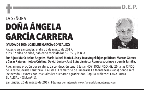 DOÑA ÁNGELA GARCÍA CARRERA