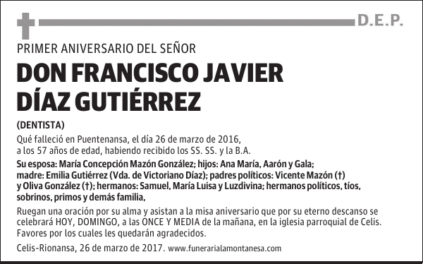 DON FRANCISCO JAVIER DÍAZ GUTIÉRREZ