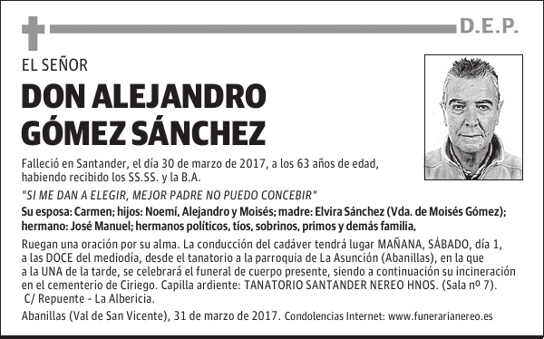 DON ALEJANDRO GOMEZ SANCHEZ