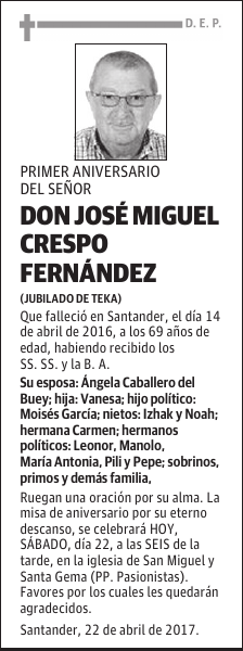 DON JOSÉ MIGUEL CRESPO FERNÁNDEZ