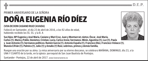 DOÑA EUGENIA RÍO DÍEZ