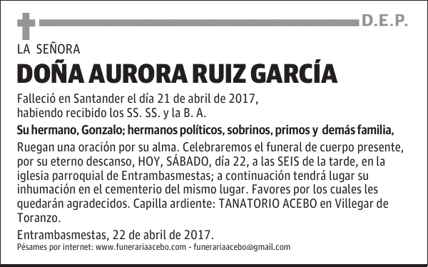 Dña. Aurora Ruiz García