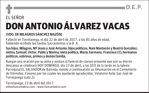 DON ANTONIO ÁLVAREZ VACAS