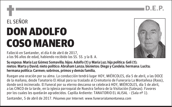 DON ADOLFO COSO MANERO