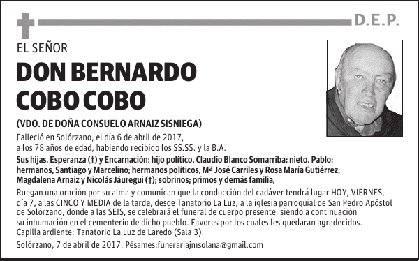 DON BERNARDO COBO COBO