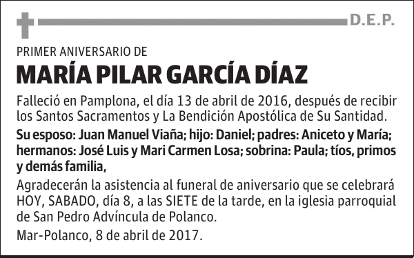 DOÑA MARÍA PILAR GARCÍA DÍAZ