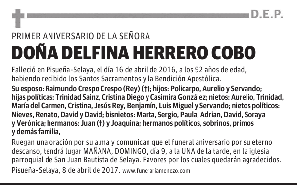 Doña Delfina Herrero Cobo