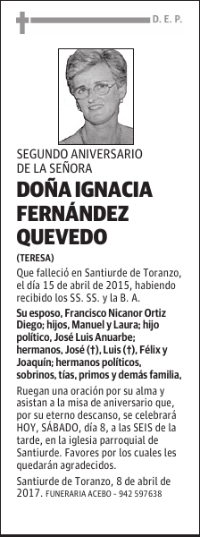 Dña. Ignacia Fernández Quevedo