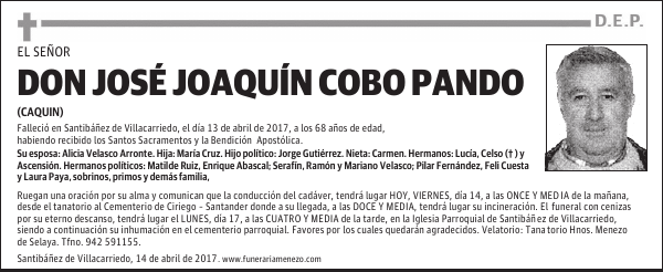 Don José Joaquín Cobo Pando