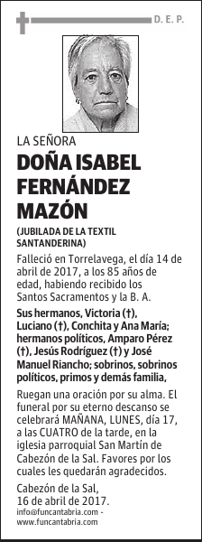 Doña Isabel Fernández Mazón